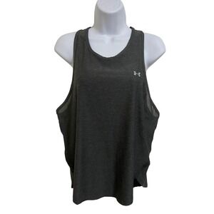 Under Armour Heat Gear Loose Fit Tank Top Gray Sleeveless Athletic Workout Large